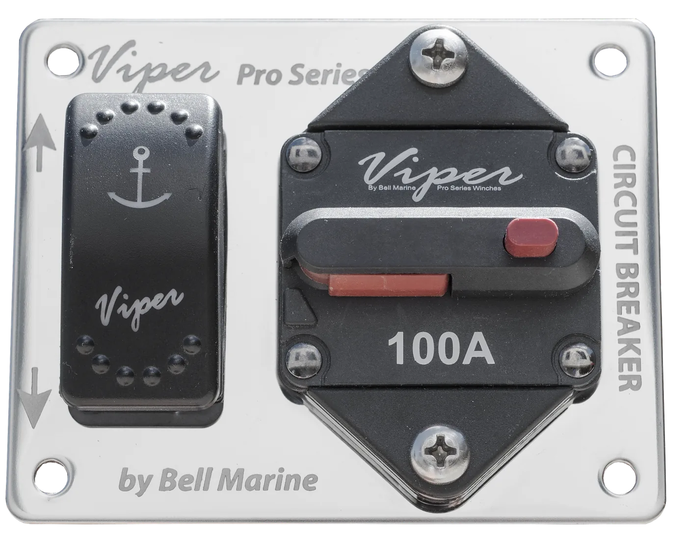 Combo Led Up/Down Momentary Switch & 100A Circuit Breaker Plus S/S Face Place