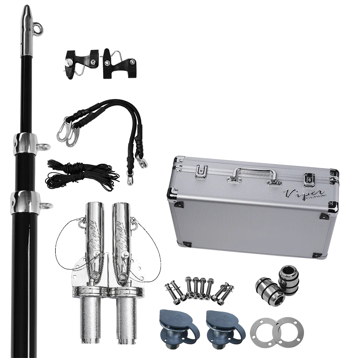 Viper Xtreme Outrigger Bases, 3 Stage Poles & Lines Bundle - Deck Mount