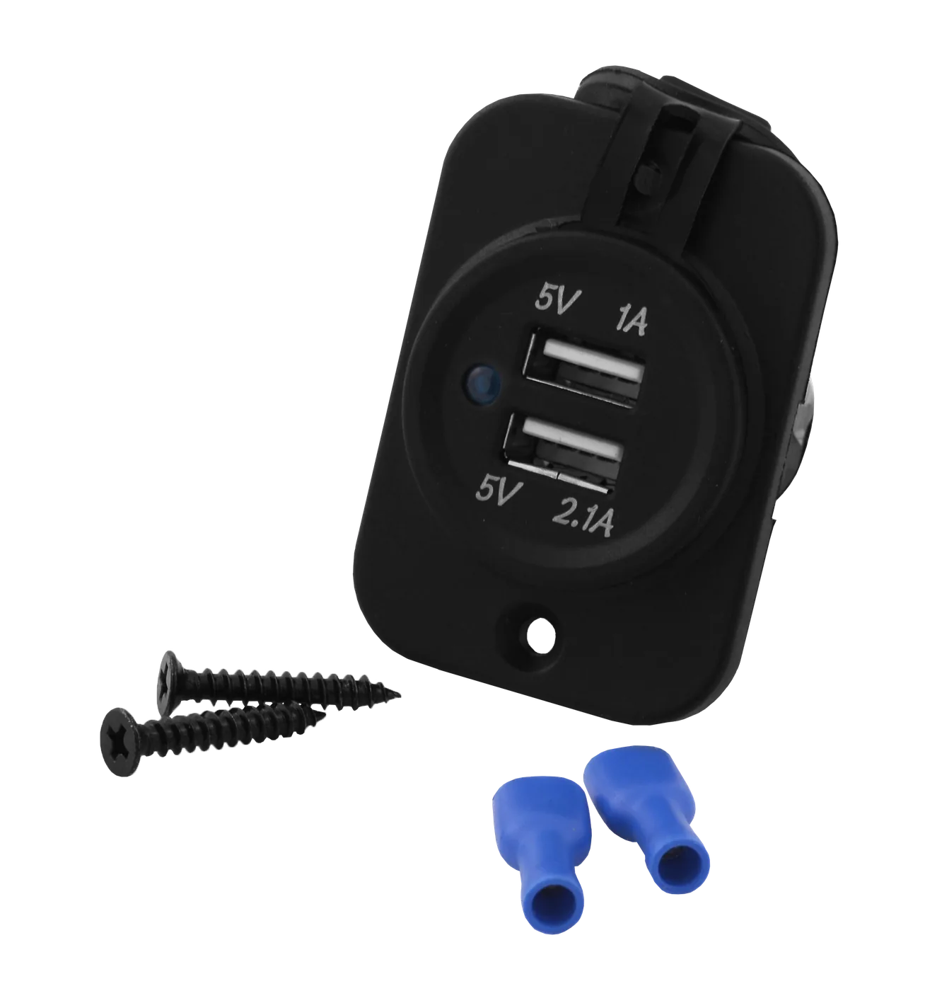 Marine Dual Usb Ports 12V Flush Mount Inc Cable And Fixing Hardware