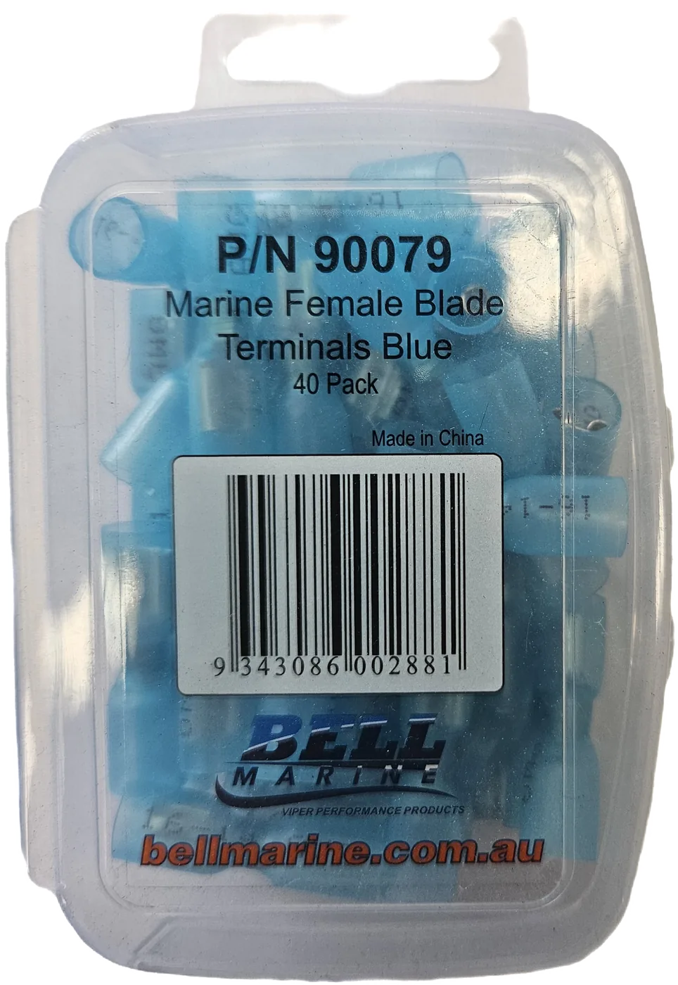 Marine Glue Lined Female Blade Terminal Blue - 4mm - 40 Pack