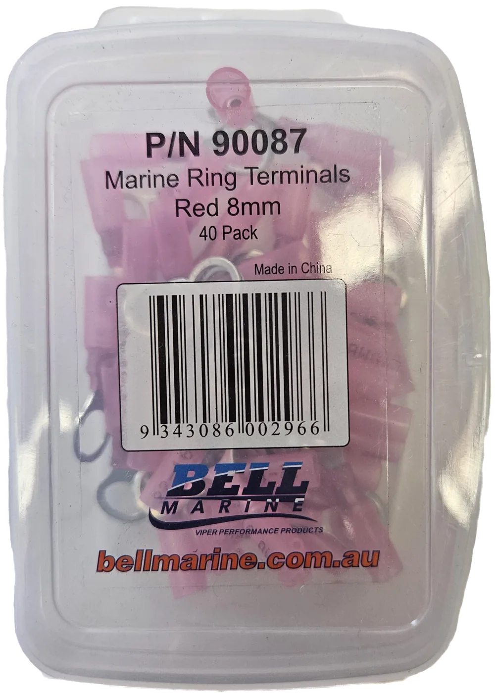 Marine Glue Lined Ring Terminal Red - 8mm - 40 Pack