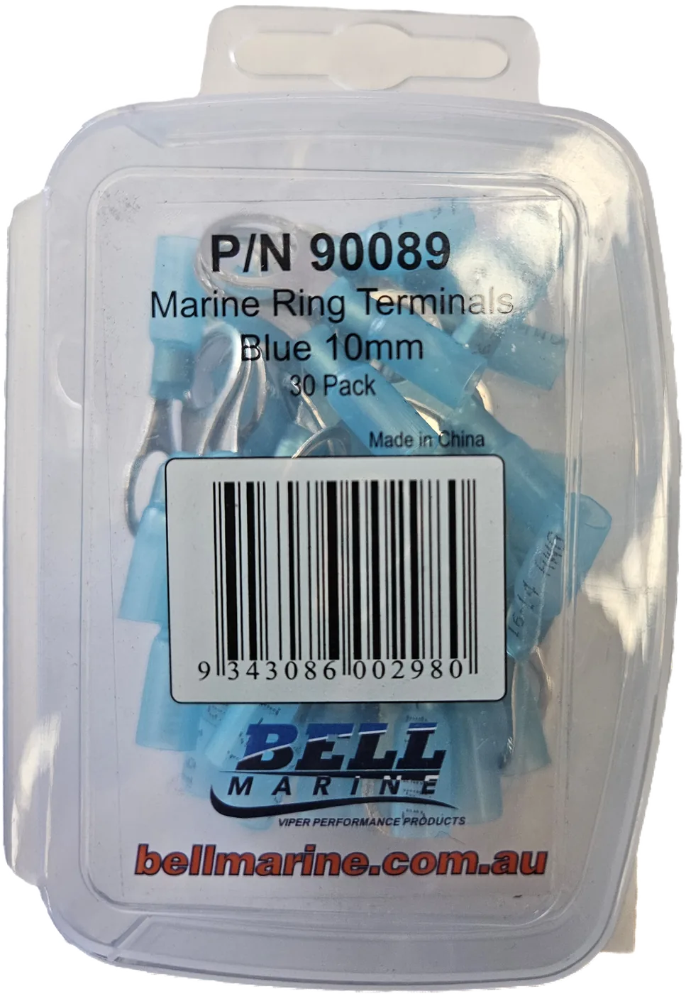 Marine Glue Lined Ring Terminal Blue - 10mm - 30 Pack