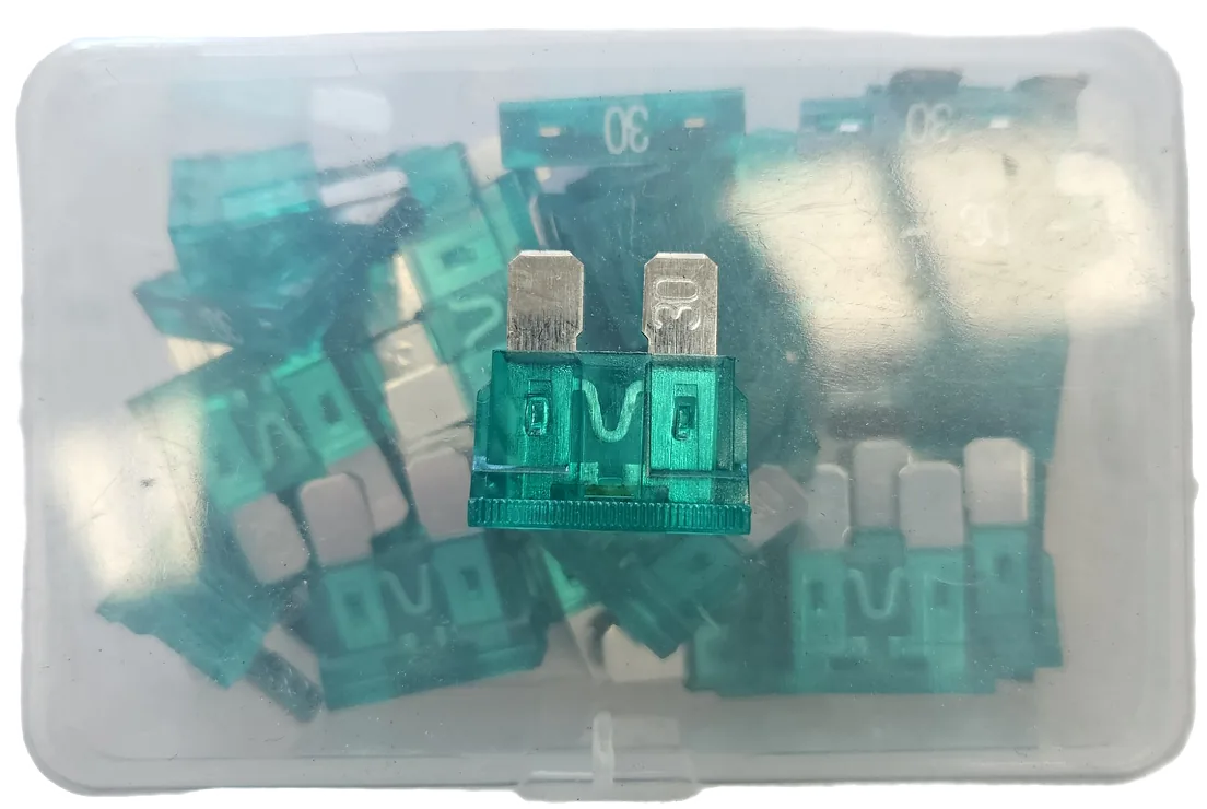 30A Blade Led Fuse Green - 30 Pack